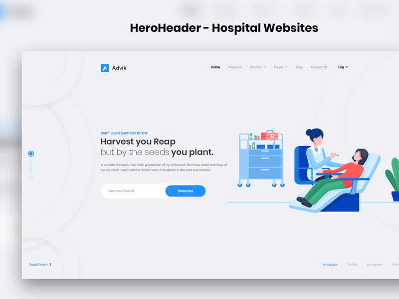 HeroHeader for Hospital Website