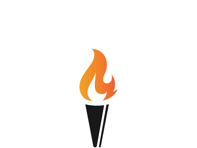 Torch flame logo icon  vector template