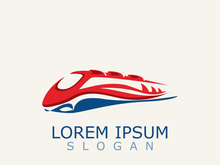 Modern Train logo image design transport railway icon template