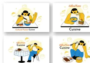 10 Cultural Fusion Cuisine Illustration