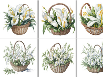 Watercolor Flower Basket preview picture