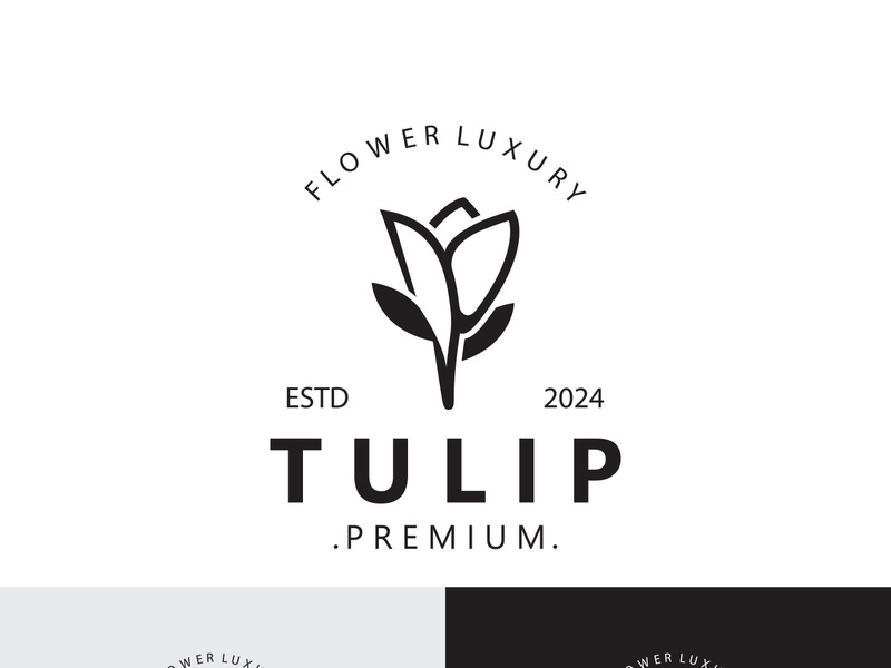 Tulip Flower bud logo with leaves design, suitable for fashion, beauty spa and boutique emblem business