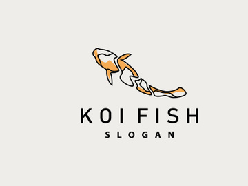 Koi Fish Logo Design, Ornamental Fish Vector preview picture