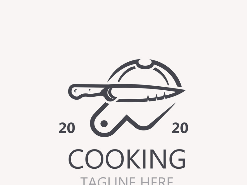 Cooking logo design. Icon or symbol inspration simple line for restaurant business