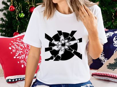 Diverse Hands Toasting Drinks Silhouette