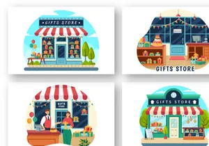 8 Gifts Store Design Illustration