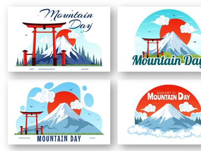 12 Mountain Day in Japan Illustration