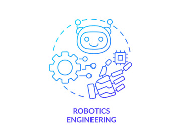 Robotics engineering blue gradient concept icon preview picture