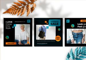 Fashion Sale Social Media template Lush Lava theme