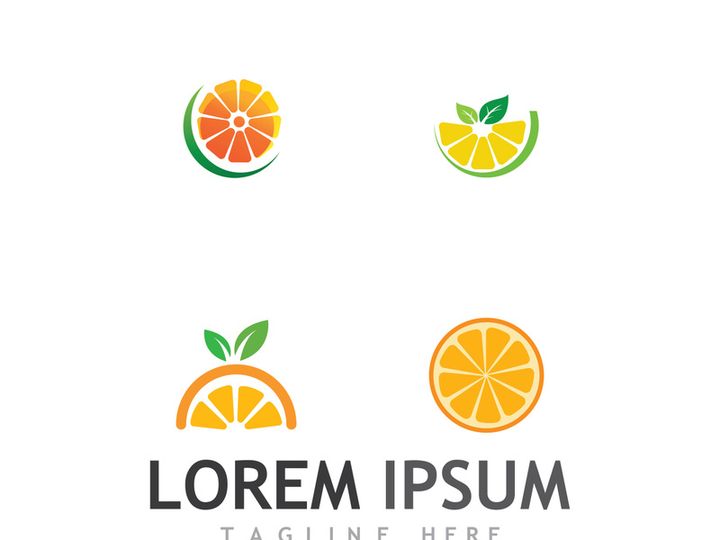 Fresh citrus fruit logo design.