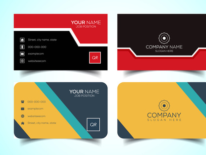 Double-sided creative and modern business card template. Vector illustration