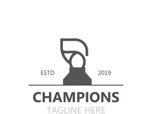 Trophy Logo winner, Sports Tournament Championship Cup Design. minimalist emblem sport, club shop simple icon