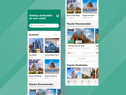 Travel Mobile App UI Kit Template