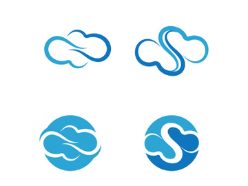 Blue cloud icon logo vector preview picture