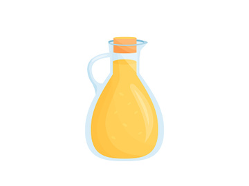 Vegetable oil in glass pitcher cartoon vector illustration preview picture
