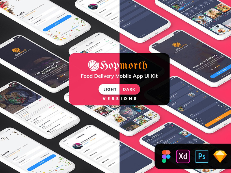Hopmorth-Restaurant MobileApp UI Kit (Light & Dark)