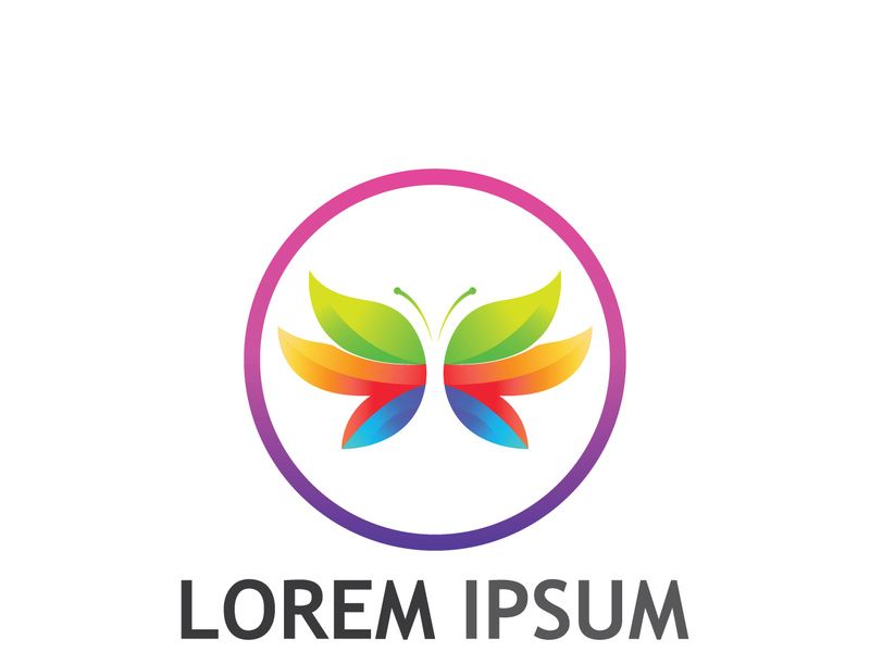 Beautiful and colorful butterfly creative logo design.