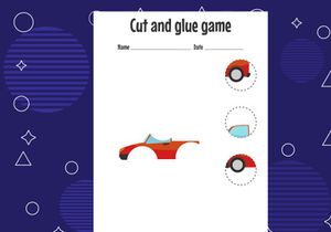 12 Pages Cut and glue game for kids. Cutting practice for preschoolers. Education paper game for children