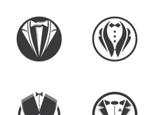Classic tie icon and suit fashion men logo design