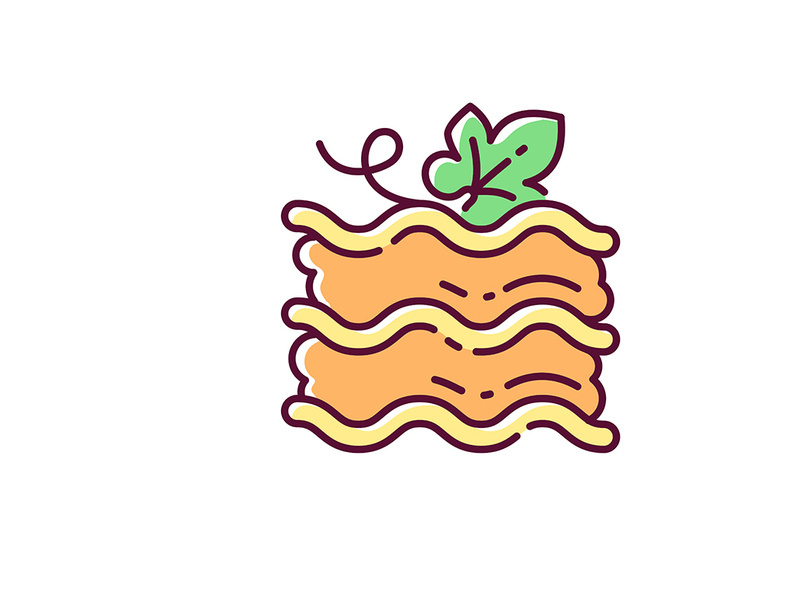 Pumpkin lasagna RGB color icon
