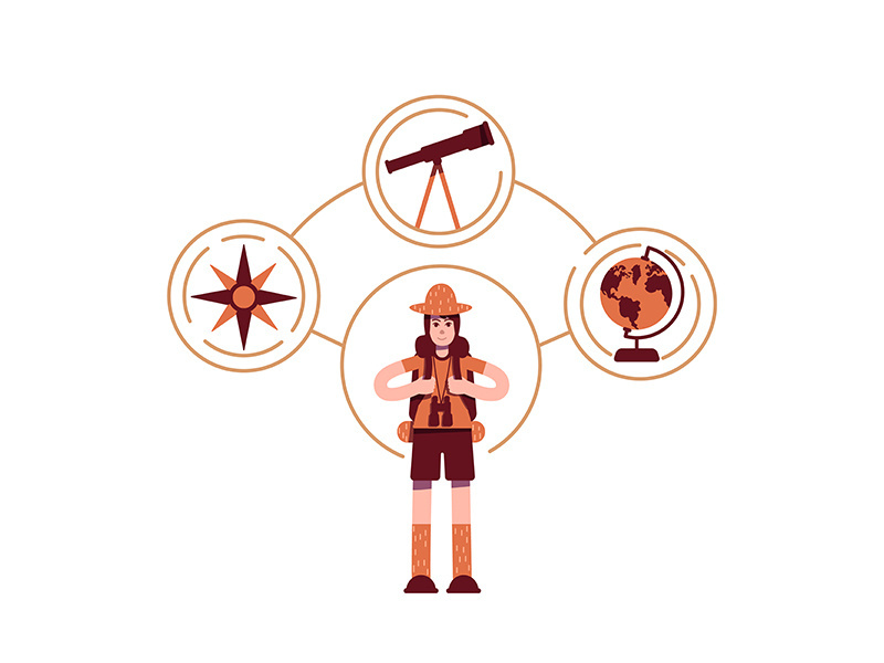 Explorer archetype flat concept vector illustration