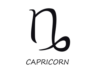 Capricorn zodiac sign black vector illustration preview picture