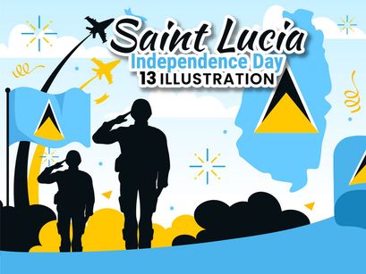 13 Saint Lucia Independence Day Illustration