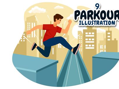 9 Parkour Sports Illustration