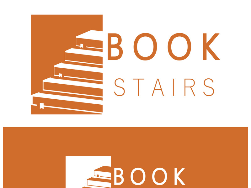 book stairs logo, or library for bookstores, book companies, publishers, encyclopedias, libraries, education, digital books, vectors