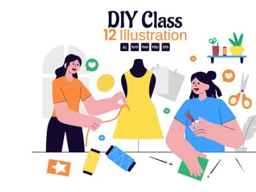 12 DIY Class or Craft Workshop Illustration preview picture