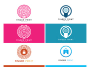 simple flat fingerprint logo,for security,identification,badge,emblem,business card,digital,vector