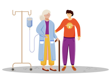 Elderly welfare flat vector illustration preview picture