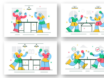 10 Table Tennis Sports Illustration