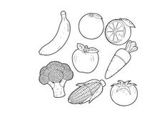 Fresh fruits vegetables flat design vector illustration set