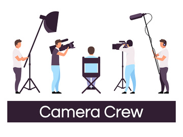 Camera crew flat vector illustrations set preview picture