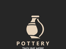 Pottery logo design handmade, creative traditional mug craft concept inspiration nature workshop