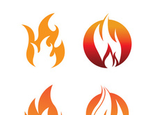 Fire logo design illustration and fire symbol icon vector