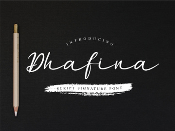 Dhafina is signature font preview picture