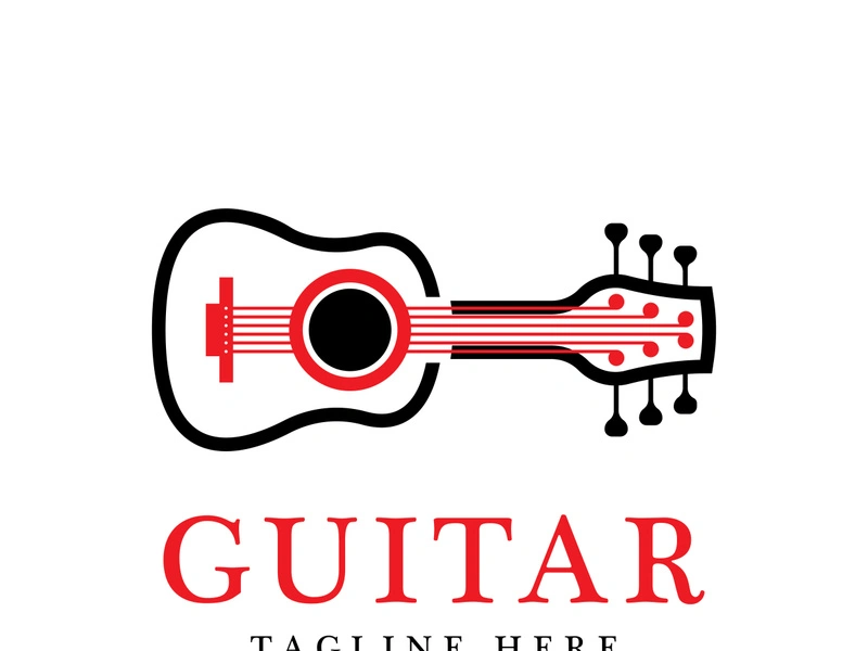 Guitar logo design icon and symbol vector inspiration