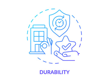 Durability blue gradient concept icon preview picture