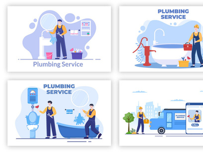 20 Plumbing Service Illustration