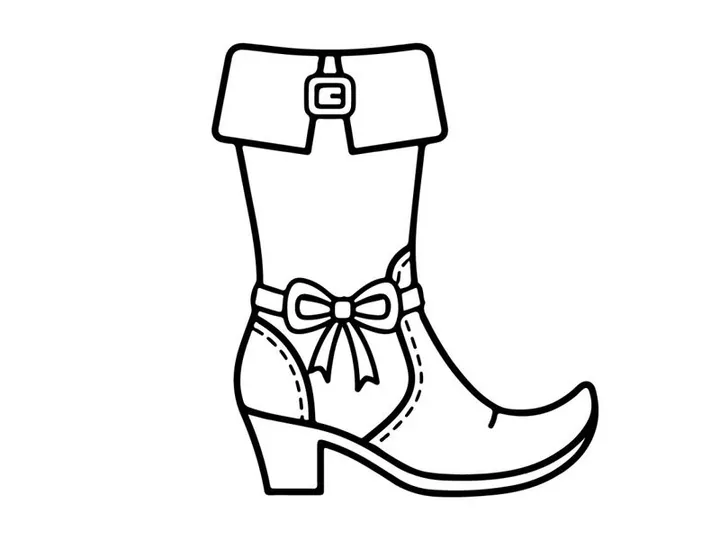 Cowboy boot with decorative bow and Classic equestrian riding footwear for men. Durable leather lace-up boots with pointed toe and Classic western...