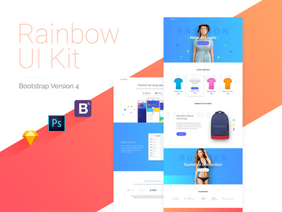 Epic Rainbow UI Kit with Bootstrap 4 Theme