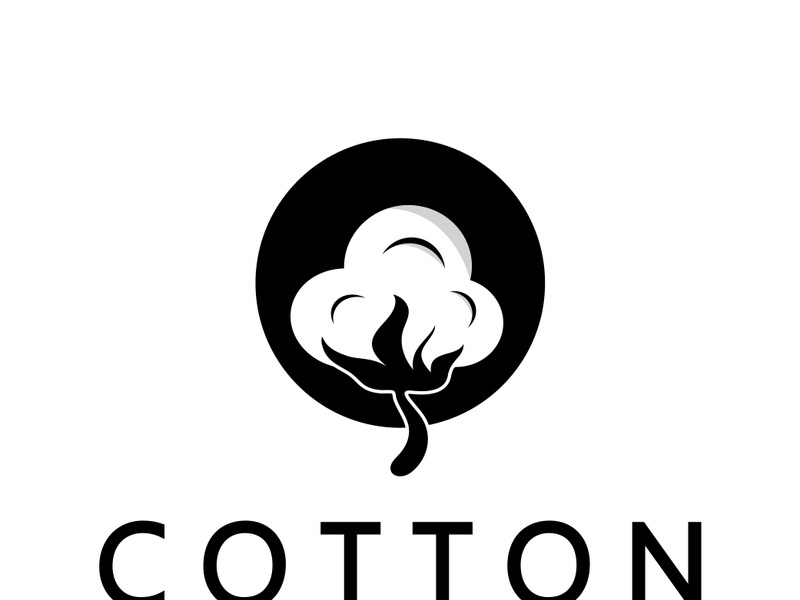 Soft natural organic cotton flower plant logo for cotton plantations, industries,business,textile,clothing and beauty,vector