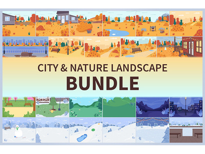 City and nature landscape bundle
