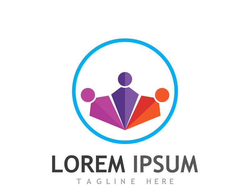 People social community logo design with creative idea