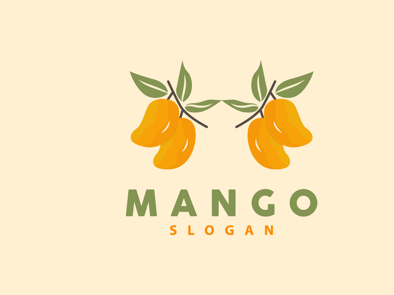 Mango Logo, Fruit Design Simple Minimalist Style