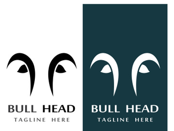 Retro vintage bull head horns logo design. preview picture