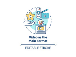 Video as main format concept icon preview picture