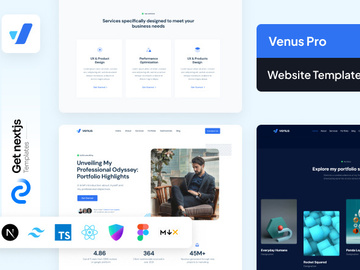 Venus Free Next.js Website Template preview picture
